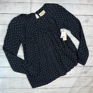 Ralph Lauren Denim & Supply NWT Black & White Flowy Top Shoulder Cut-Outs Sz. XS